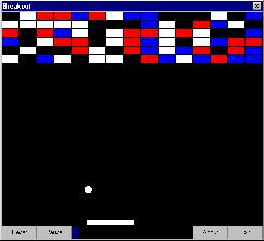 Picture of BreakOut game in progress.